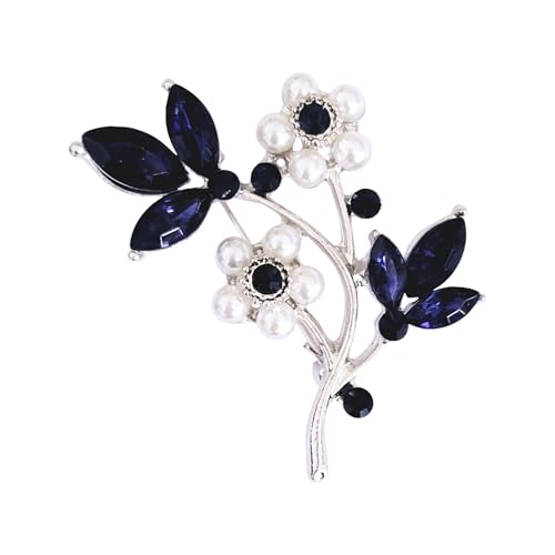 GFM® Forget Me Not Blumenbrosche – Kristall & Strass verzierte Anstecknadel, M, Metall von GFM