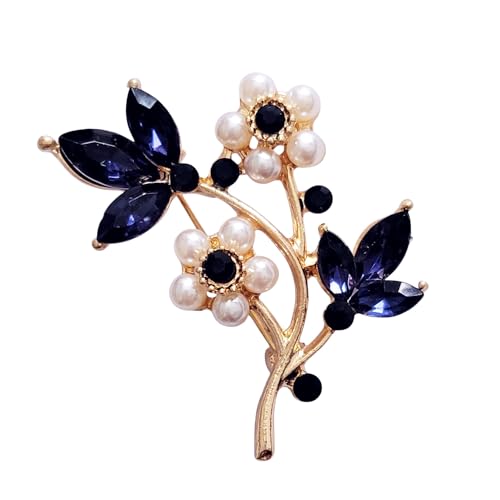 GFM® Forget Me Not Blumenbrosche – Kristall & Strass verzierte Anstecknadel, M, Metall von GFM