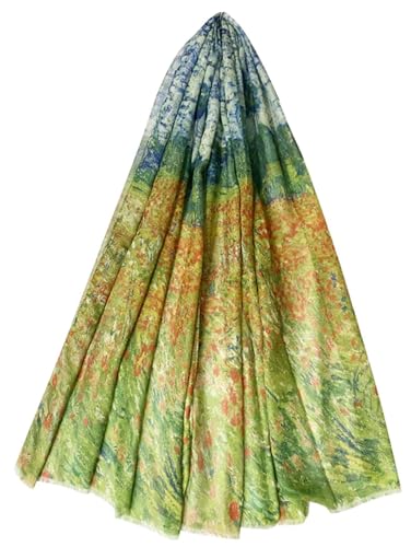 GFM® Malerei Kunst basiert Baumwolle und Viskose Mischung Sommer Schal (VCP), Mohnfeld - Van Gogh, 42 von GFM