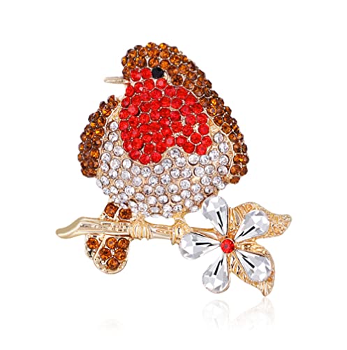 GFM® Rotkehlchen-Brosche mit glitzernden Strasssteinen (RN-Brch) von GFM