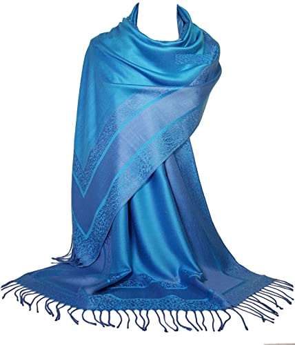 GFM® Schal im Pashmina-Stil für Damen - S1-txnl-türkis Blau - (FRL1) (BKND-S1-TXNL) von GFM