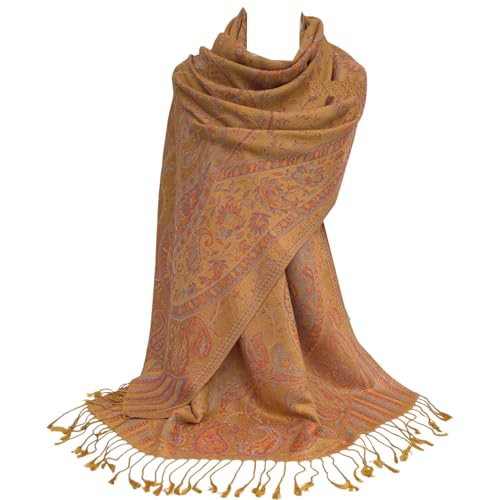 GFM® Schal im Pashmina-Stil mit Mosaikmuster (MSC-C), Msc14-Senfgold, L von GFM