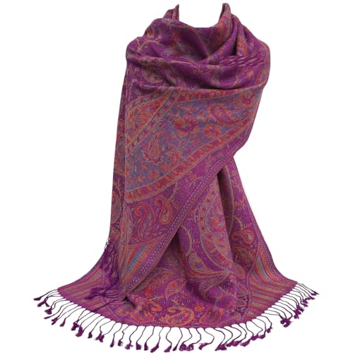 GFM® Schal im Pashmina-Stil mit Mosaikmuster (MSC-C), Msc14-mgjmn-magenta, violett, L von GFM