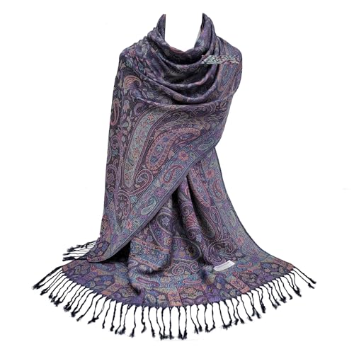 GFM® Schal im Pashmina-Stil mit Mosaikmuster (MSC-C), Msc24-Dunkelblau, L von GFM