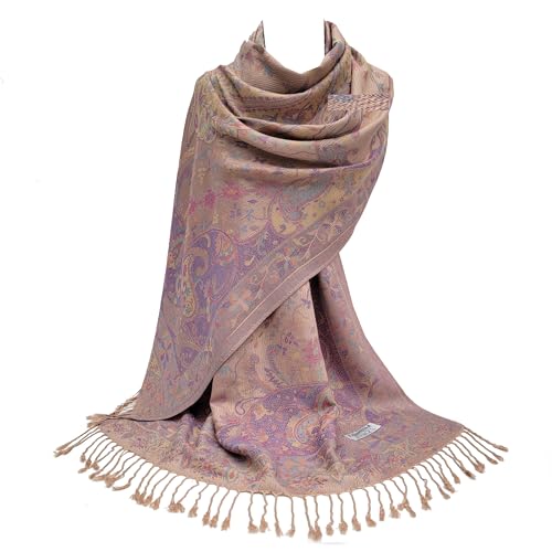 GFM® Schal im Pashmina-Stil mit Paisleymuster (MSC-B), Msc1-Hellbraun/Beige, L von GFM