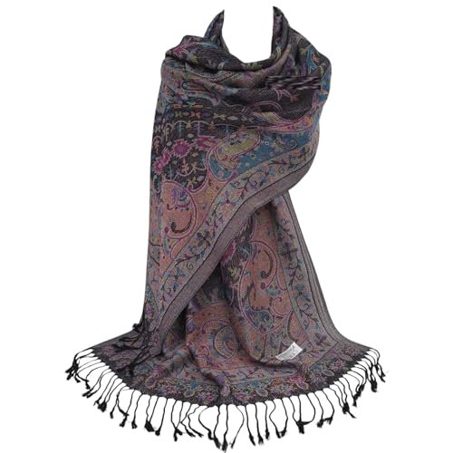 GFM® Schal im Pashmina-Stil mit Paisleymuster (MSC-B), Msc1-klglb-schwarz, mehrfarbig, L von GFM