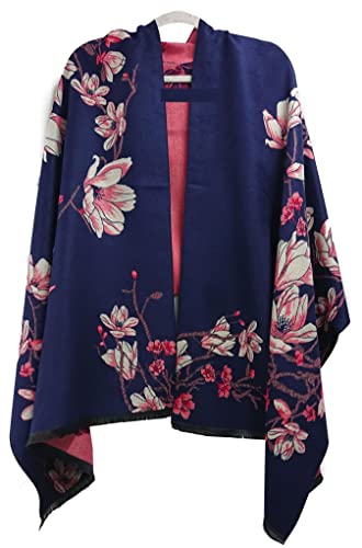 GFM® Schal mit Kaschmir-Textur, Pashmina-Stil, für Herbst und Winter (YCA26-43-A), 43-ghnlll-dunkelblau, L von GFM