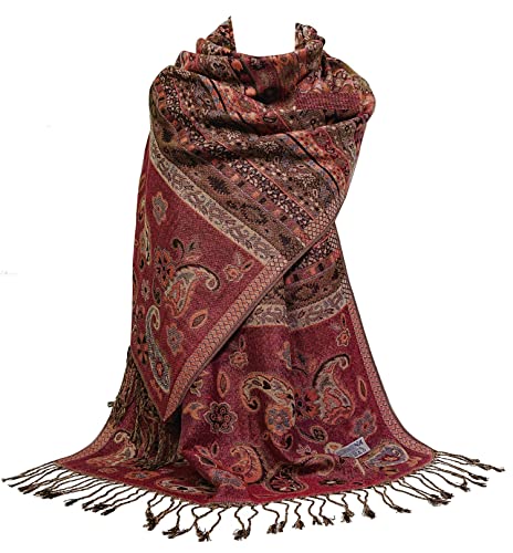 GFM® Schal mit Paisley-Mosaik-Muster, Pashmina-Stil (POLMSC), Polmsc2-glb-pink, 90 von GFM