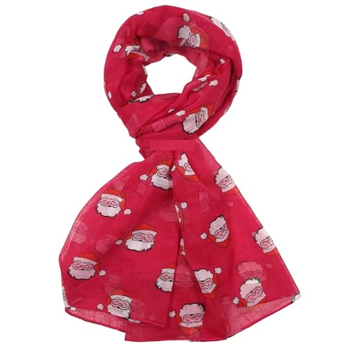 GFM® Schal mit Weihnachtsmotiv – Weihnachtsmann, Schneemann, Stechpalme, Rudolph (CHRISSCF-1), SNT-12-CRTGLB-Pink, 42 von GFM