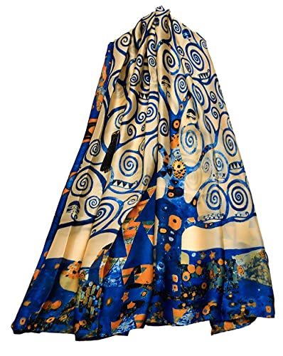GFM® Seidenmischung Malkunst basierter Schal (VSLK-Klimt - "Baum des Lebens") von GFM