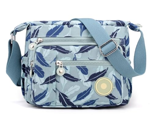 GFM® Wasserdichte Damen-Umhängetasche aus Nylon (NCB-1), S1-6301-fthhlnl-Federn, Small von GFM
