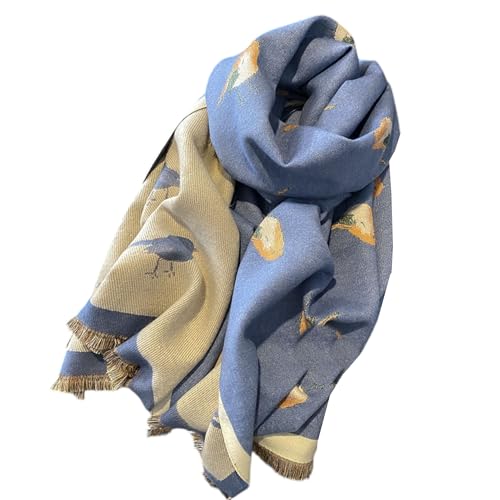 GFM® Weihnachtsschal mit Rotkehlchen-Motiv, Rnshl-Schal, Jeansblau, 42 von GFM