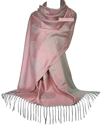 GFM Blumen Paisley Design Pashmina Stil Schal (.S105-rs-dglb- Rosen Pink) von GFM