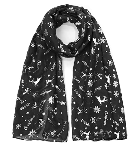 GFM Damen Weihnachtsschal MC-01-KL-Schwarz von GFM