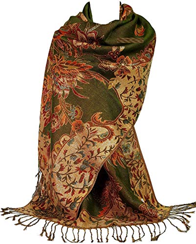 GFM Pashmina-Schal, Blumenmosaik Gr. 90, S16-5flr-jtn - Green von GFM