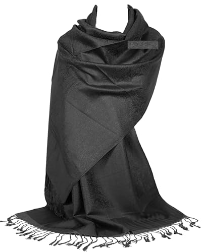 GFM Pashmina-Schal im Paisley-Stil - schwarz - (P093-klkl) von GFM