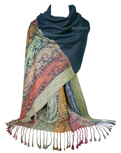 GFM Pashmina-Schal mit Blumenmuster und Paisley-Muster S11-9331-ghnl-blue von GFM