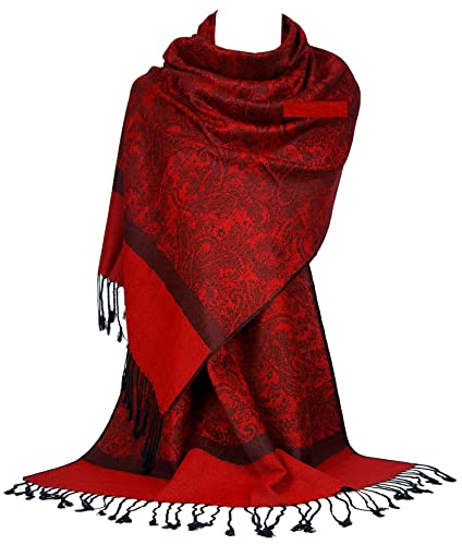 GFM Pashmina Style Schal Paisley Floral (P093), P093-klghll-rot, 42 von GFM