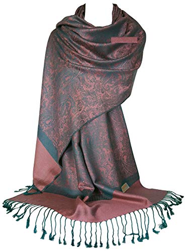 GFM Schal, Pashmina-Stil, Blumenmuster, Paisleymuster P093-S0-GLBTL-Rosa Teal von GFM