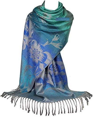 GFM Schal im Pashmina-Stil S1-2026-Türkis Minze Blau Grau - (Pash-2026-TXCRTNL) von GFM