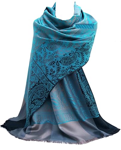 GFM Schal im Pashmina-Stil mit floralem Paisleymuster - S10-tx-türkis - (22402-TX) von GFM