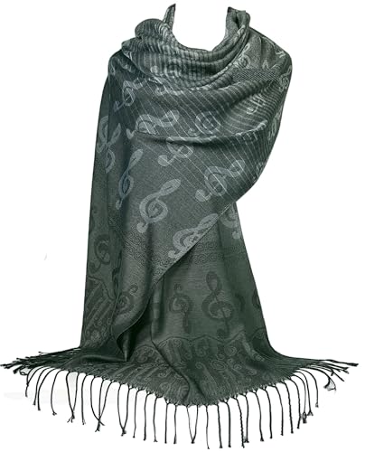 GFM Schal oder Pashmina mit Musiknoten, groß oder mittelgroß, weich Gr. 90, Mup2-bh von GFM