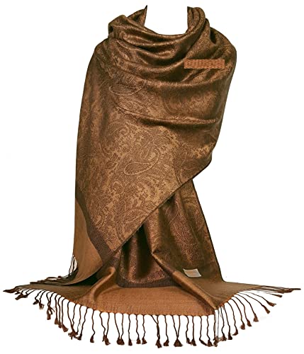 GFM Wickelschal, Pashmina-Stil, Paisley-Muster - Kupferbraun (P093-cpkekkek) von GFM
