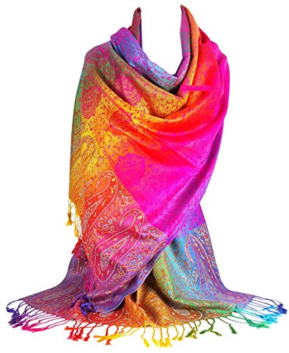 GFM seidig anfühlender Schal im Pashminastil in Paisley (Pais-39-CRTGLB) von GFM