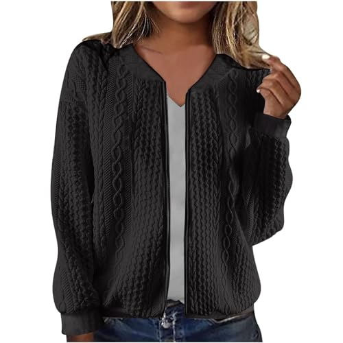 Bomberjacke Damen Winterjacke dünner Cardigan Kunstlederjacke schwarz Sommer Jacke Bench leichte Weste Sommerjacke leicht Damenweste Mantel von GFPGNDFHG