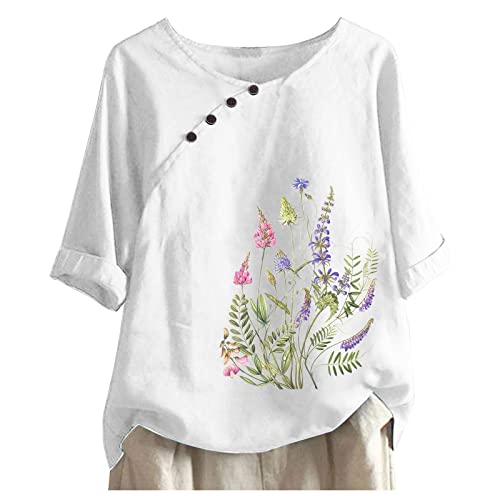 GFPGNDFHG Bluse leinen Damen Cute Clothes floryday blusen Damen Weisse Oberteile Damen Bluse mit fledermausärmel Damen blusen und Tuniken weise Bluse Frauen Blumen Tshirt sexy Pullover von GFPGNDFHG