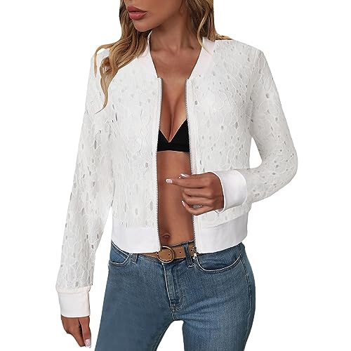 GFPGNDFHG Bomberjacke Damen Motorradjacke Jacke Sommer Braut Schwarze Vintage Lederimitat damenwesten elegant Jeansjacke mit Glitzer von GFPGNDFHG