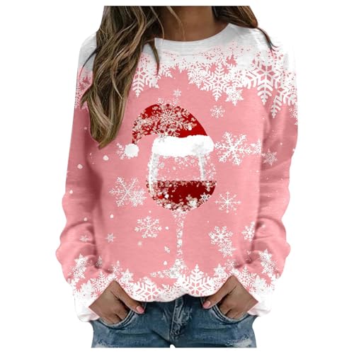 GFPGNDFHG Christmas Sweater Damen Xmas Trainingsjacke WeihnachtsSweatshirt Kurzarmpullover Longshirt Lässig Für Leggings Sweat Sweatjacke Mit Kapuze Y2k Tshirt von GFPGNDFHG