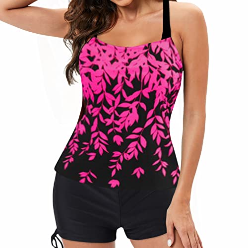 GFPGNDFHG Damen Badeanzug Tankini-Set Bikini Curvy Tankini Grosse GröSsen Tankinis Damen Große Größen Hoher Taille Strandkleidung Bikinihose High Waist Crossover Bademode Badekleid Top von GFPGNDFHG