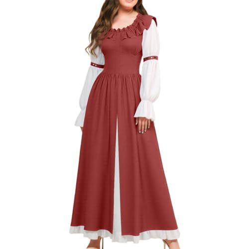GFPGNDFHG Damen Dirndl Set 3 TLG Kurz Trachtenbluse Oktoberfest Outfit More and Kleid Midi Länge 70cm Grünes Dirndlkleid Lang von GFPGNDFHG