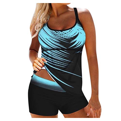 GFPGNDFHG Damen Tankini Retro Streifen Badekleider Body Bikinis Damen Badeanzug Damen Bauchweg Tankini Tankini Schwarz Damen Summer Beach Kleidung Push Up High Cut Badeanzug Tankini Mit Shorts von GFPGNDFHG