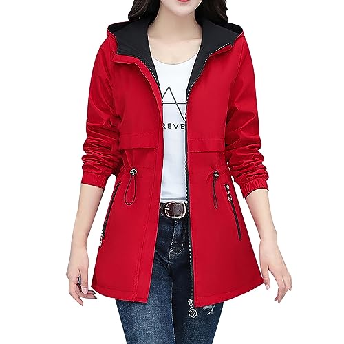GFPGNDFHG Damen jacken Sommer Damenjacken Regenjacke dünn frühjahr große größen Sommerjacke lang Outdoorjacke wasserdicht Regenanzug von GFPGNDFHG
