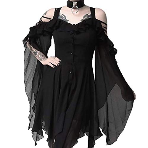 GFPGNDFHG Damen leichte dünne Vintage schlanke mittelalterliche Retro Halloween&Weihnachten asymmetrische lange Samtblazer Mantel Freizeitjacken Damen Elegant Kleider Halloween Damen Vintage von GFPGNDFHG