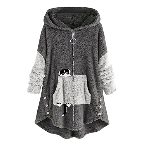 GFPGNDFHG Damenparkajacke Warm Goco Off Shoulder Pullover Damen Oberteil Oversize Damen y2k Pullover Locker Damen Regenjacke GefüTtert Pullover Damen Frauen Oberteile Lang von GFPGNDFHG