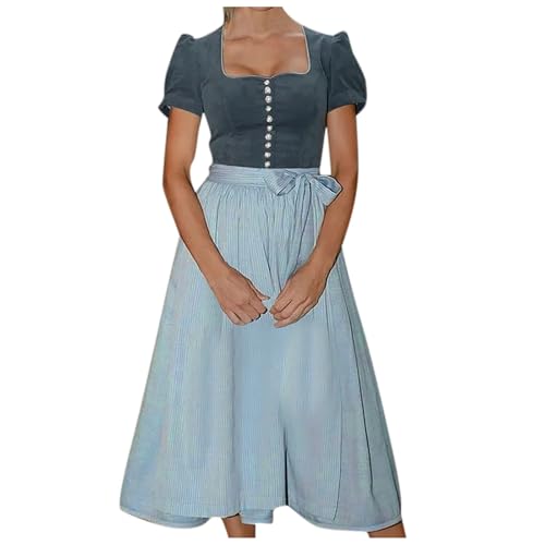 GFPGNDFHG Dirndl Damen Midi Trachtenkleid Rot Mini 50 Trachtenrock Knielang Schlicht 52 Kostüm von GFPGNDFHG