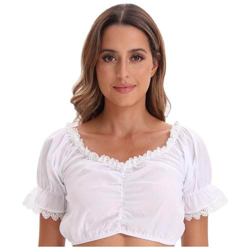 GFPGNDFHG Dirndl Damen lang Grosse grössen Dirndl abverkauf Dirndl Damen lang Grosse grössen Dirndlbluse Spitze schwarz Langarm Dirndlbluse mit Stehkragen Damen weiß Trachtenbluse Weiss von GFPGNDFHG