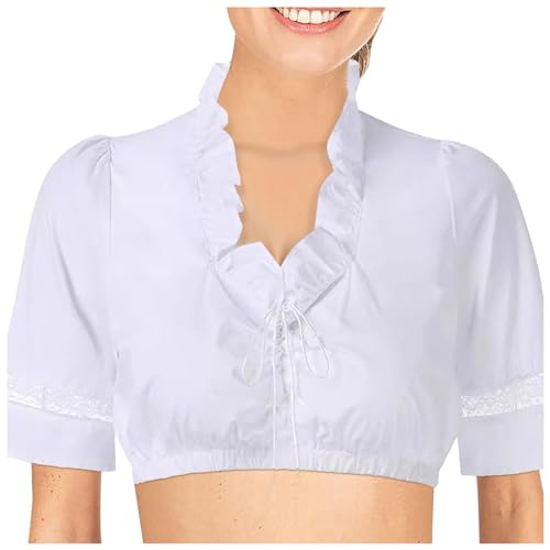 GFPGNDFHG Dirndlbluse Jenny schwarz spitz Bluse Dirndl Weiss Dirndlbluse Stehkragen weiß Dirndlbluse 46 Weiss Dirndlbluse Weiss 44 Dirndlbluse Damen Groesse 50 Dirndl Damen mit Bluse Tracht XXXL von GFPGNDFHG