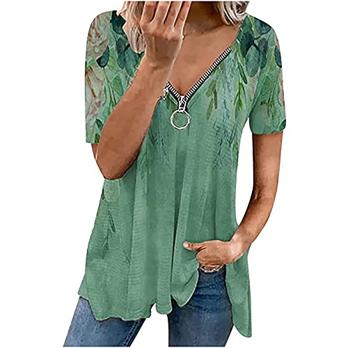 GFPGNDFHG Elegante blusen Tshirt Damen v Ausschnitt Oberteil Spitze Damen bauchfrei top Damen Bluse Weiss gestreift Chiffon Bluse Damen Kurzarm Damen Bluse Sommer top Damen locker top Backless von GFPGNDFHG