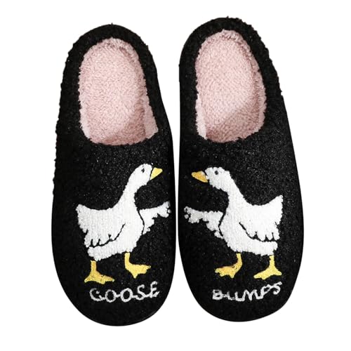 GFPGNDFHG Halloween Hausschuhe Damen Baumwolle Warme Drinnen Pantoffeln Plüsch Funny Print Herren Weicher Retro Trendiger Slipper und draußen schwarz 41 von GFPGNDFHG