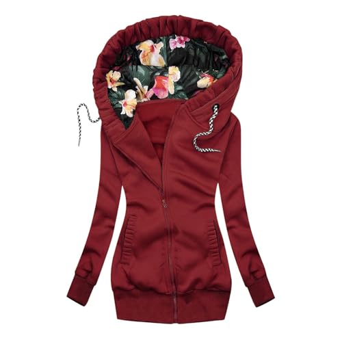 GFPGNDFHG Pullover Frühling Damen Kuschelpulli Damen Softshelljacke für Damen Damen Mantel Bunt Jacke y2k Red Jacken Damen Sweatjacke Frauen Jacken Winterjacken Hoodie Damen Bunte Pullover Damen von GFPGNDFHG