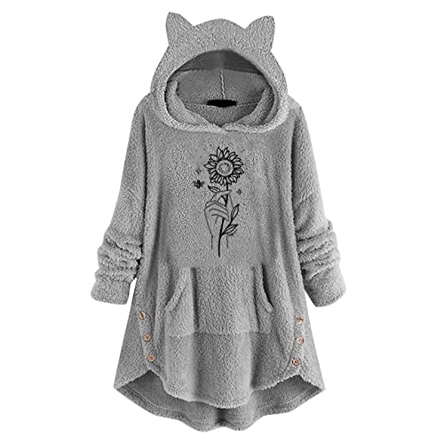 GFPGNDFHG Pullover Merinowolle Damen Winter Pullover für Damen Hoodie Skelett Wanderpullover Damen Atmungsaktiv HäKeltop Damen Boho Rosa Kapuzenpullover Damen Regenjacke XXXXL Teddypullis Damen von GFPGNDFHG