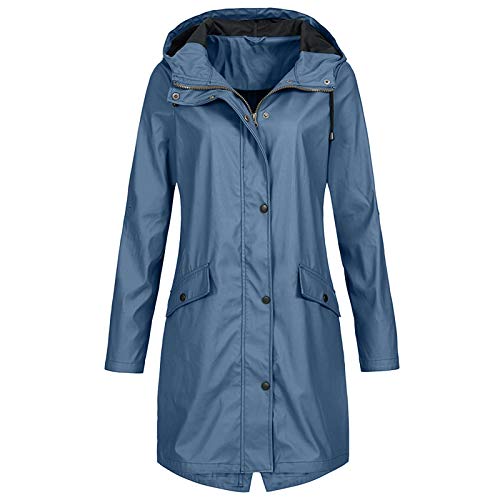 GFPGNDFHG Regenjacke Damen Wasserdicht, Damen Jacket L, winddichte, atmungsaktive Regenjacke, urbane Outdoor Jacke, Wanderjacke mit abnehmbarer Kapuze Pullover Damen Steppmantel Damen Winter Pullover von GFPGNDFHG