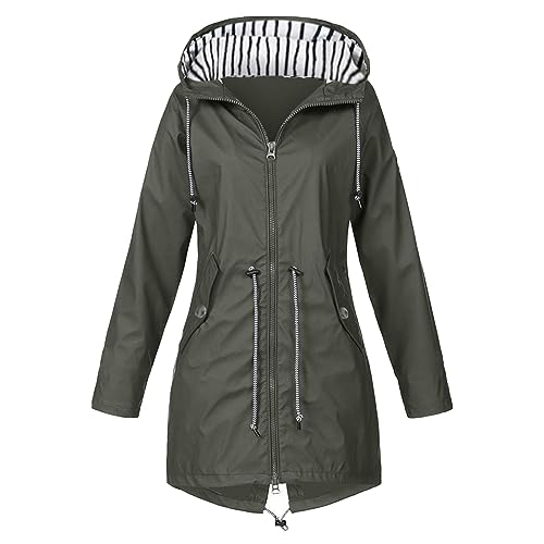 GFPGNDFHG Regenponcho Damen, Wasserdichter Regenmantel für Damen, Regenjacke mit Kapuze, leichter langer Regenmantel, Windjacke, Trenchcoat Fleecejacke Damen Hoodie Damen Schmetterling Shirts Damen von GFPGNDFHG