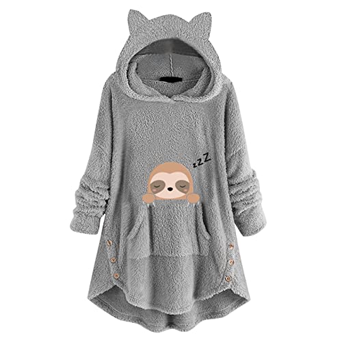 GFPGNDFHG Sip Hoodie Vintage T Damen Tshirt Sexy Pullover Oversized Streetwear Lounge Yk2 Clothing Danen Pullover Damen Pulli Hemdjacke Damen Beige Tshirt Schwarz Damen Sexy von GFPGNDFHG