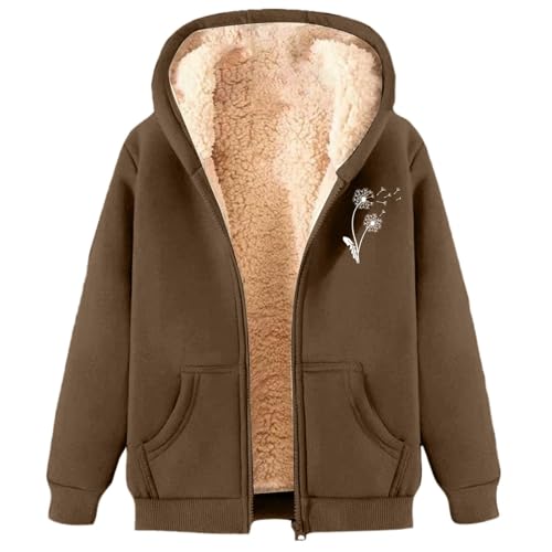 GFPGNDFHG Teddyjacke Damen Fleecejacke Mit Kapuze Sweatjacke Basic Hoodie Hoodies Oversize Pullover Leichte Sommerjacke von GFPGNDFHG