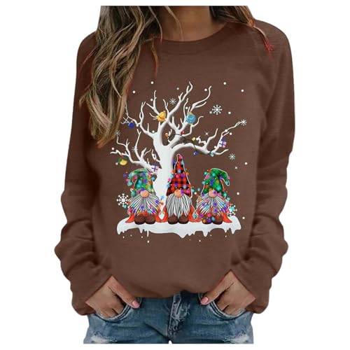 GFPGNDFHG Ugly Christmas Sweater Damen Weihnachten Print Trainingsjacke Sweat Damenmode Große Größen Yk2 Weihnachtspulli Hoodie Zwillingsherz von GFPGNDFHG